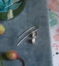 Forget-Me-Not Earrings, Silver Flower Stem Earrings - Image 3