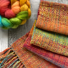 Hand dyed, spun and woven scarf Tuscany