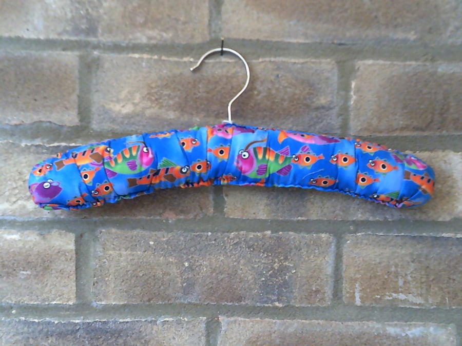 Childs Covered Coat Hanger with Large Fish