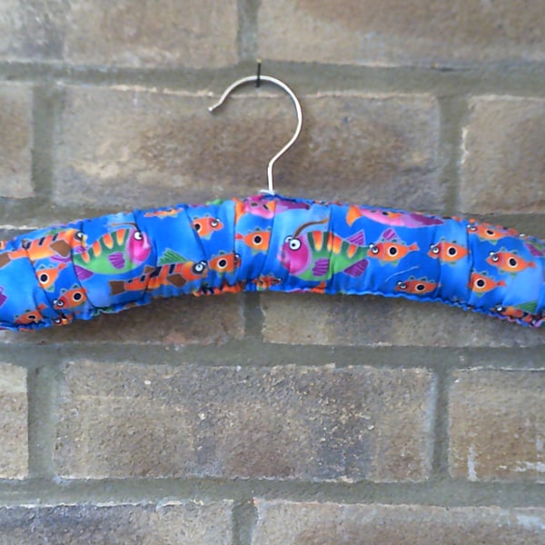 Childs Covered Coat Hanger with Large Fish