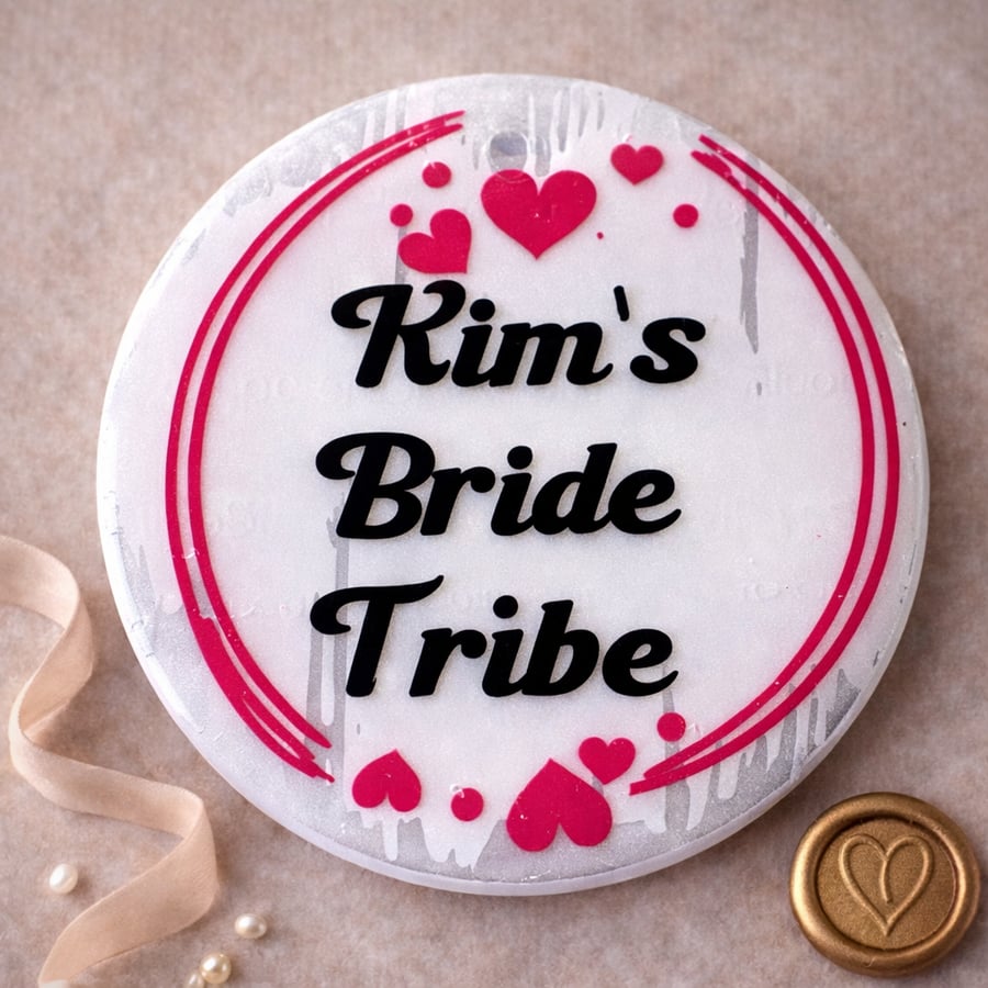Bride Tribe Keyring Handmade Wedding Keepsake Various Colours