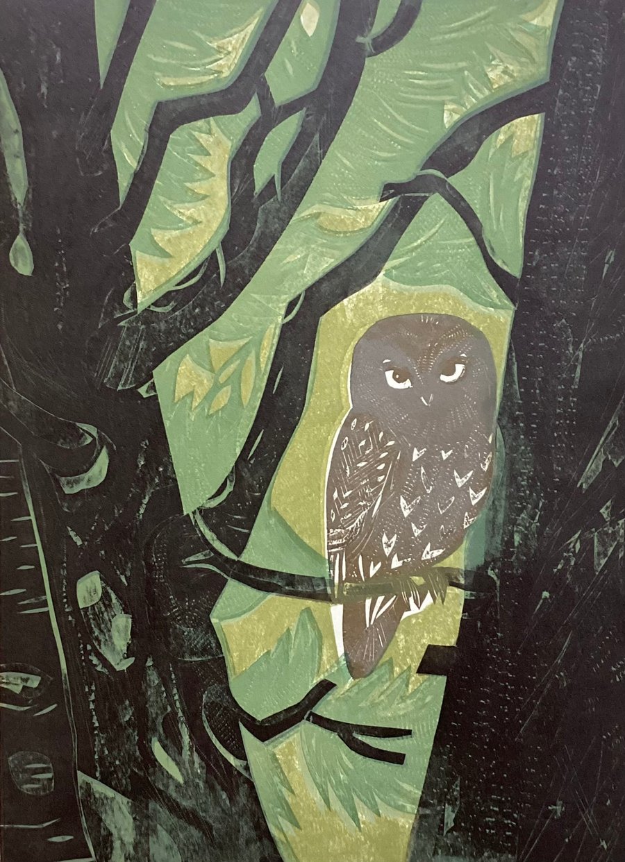 Forest - collagraph print