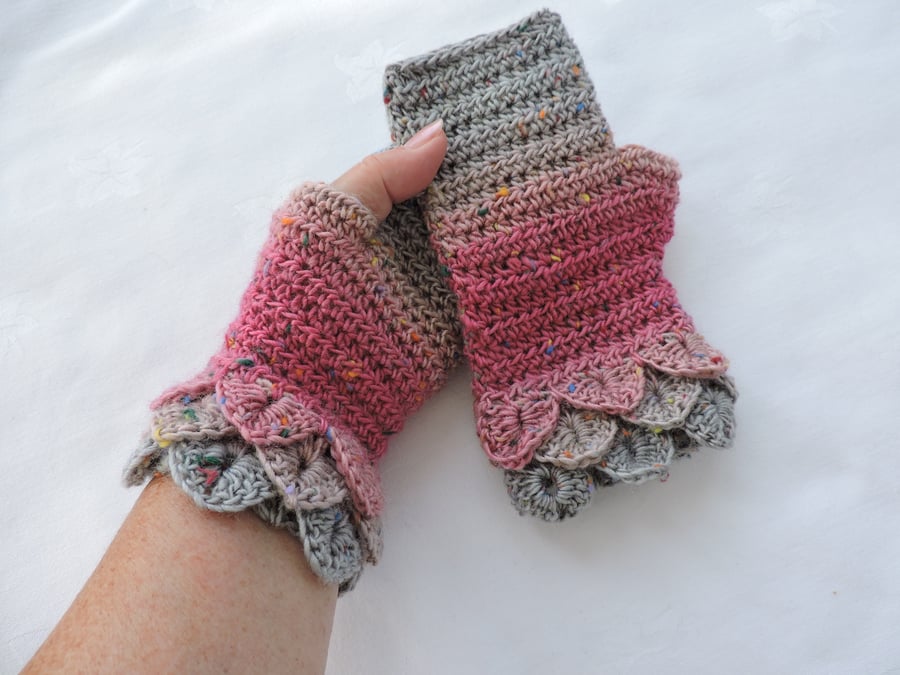 Fingerless Mittens Wrist Warmers Crochet 
