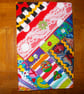 A5 Book Cover In Crazy Patchwork with Lined Hardback Notebook - Image 2