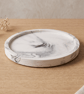 White and Grey Marbled Round Jewellery Tray, Decorative Catchall Dish
