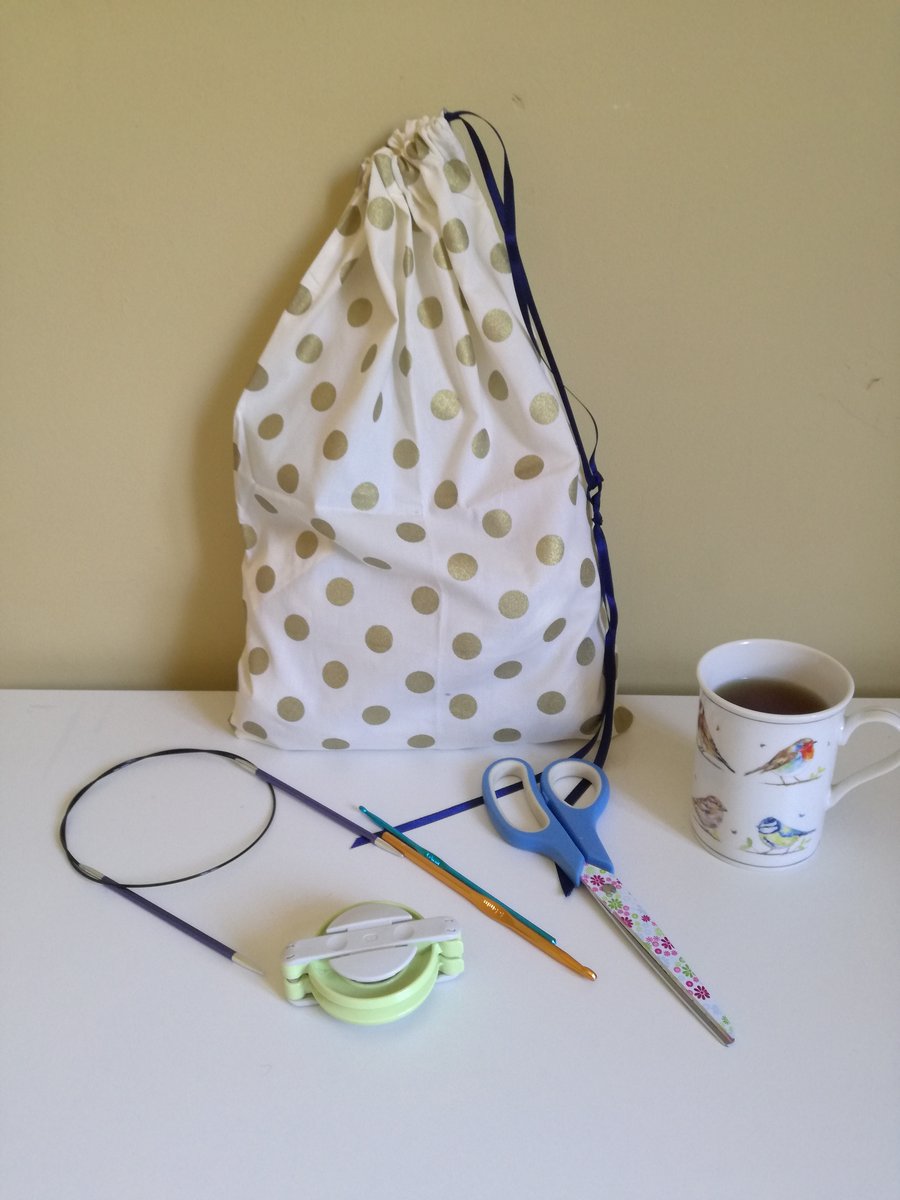 Drawstring cotton project bag