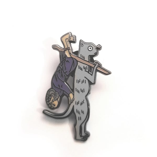 38mm Medieval Giant Cat hard enamel pin