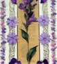 Purple Flower Blooms - Hand Crafted Decoupage Greeting Card - Blank 3268