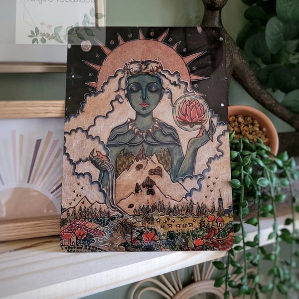 Mother earth,gaia,metal wall sign 