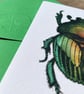 Green Beetle Illustrated Blank Greeting Card - Image 2