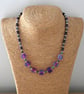 lampwork glass purple pink beaded necklace - Image 5
