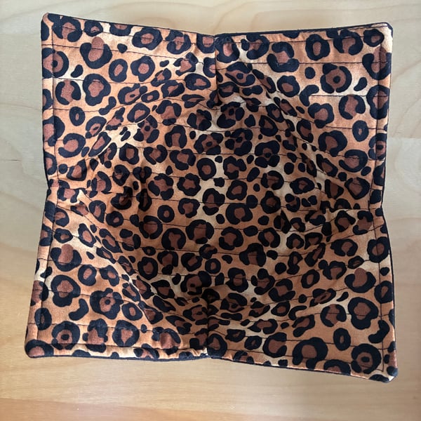 Perfectly Imperfect Leopard Print Quilted Fabric Bowl Cosy 