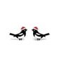 Christmas Magpie Stud Earrings - Handmade