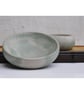 Concrete Bowl: Handmade Minimalist Key & Jewelry Dish Light Grey and Green