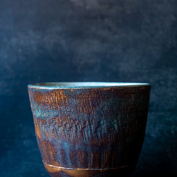 Japanese style cup with rock texture