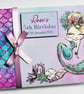 Mermaid birthday guest book, blond mermaid guest book, mermaid party gift - Image 1