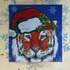 Christmas Tiger Art Greeting Card From my Original Painting