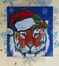 Christmas Tiger Art Greeting Card From my Original Painting - Image 1
