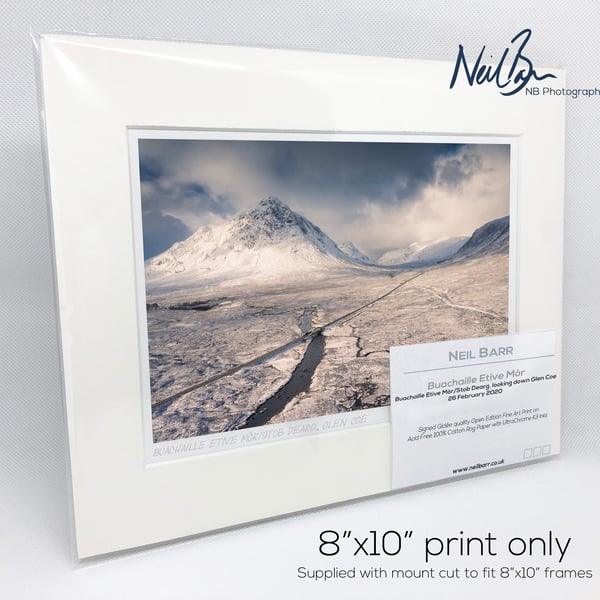 Buachaille Etive M r Stob Dearg Glen Coe Scotland - A5 (10" x 8") Unframed Print