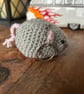 Monty Mouse – Grey Crocheted Keyring - Image 2