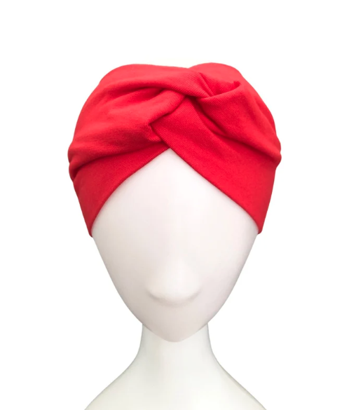 Red Yoga Workout Headband, Nurse Headband, Wide Jersey Running Headband