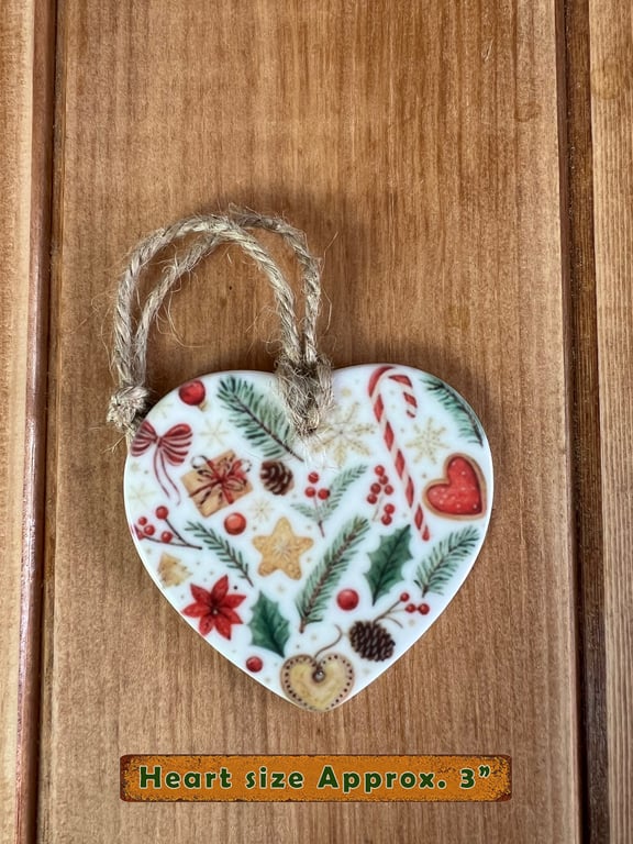 Handmade ceramic heart decoration