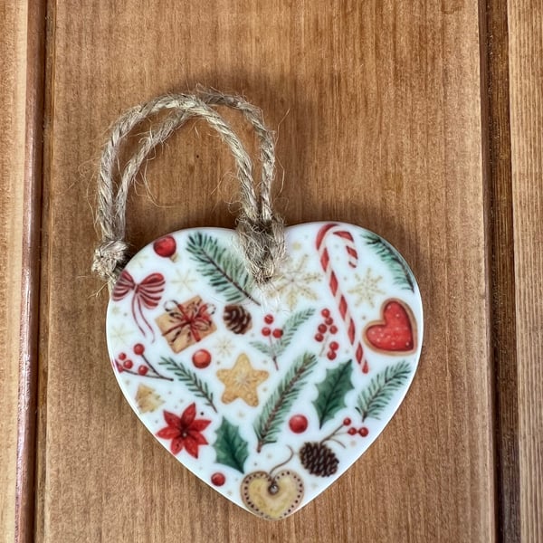 Handmade ceramic heart decoration