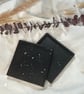 Black and gold-leaf square resin coasters (handmade) - Image 2