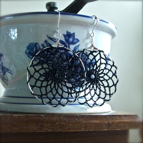  Black Doily Earrings