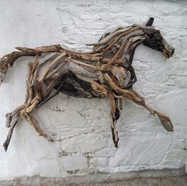 Driftwood Horse pony Wall Hanging Sculpture