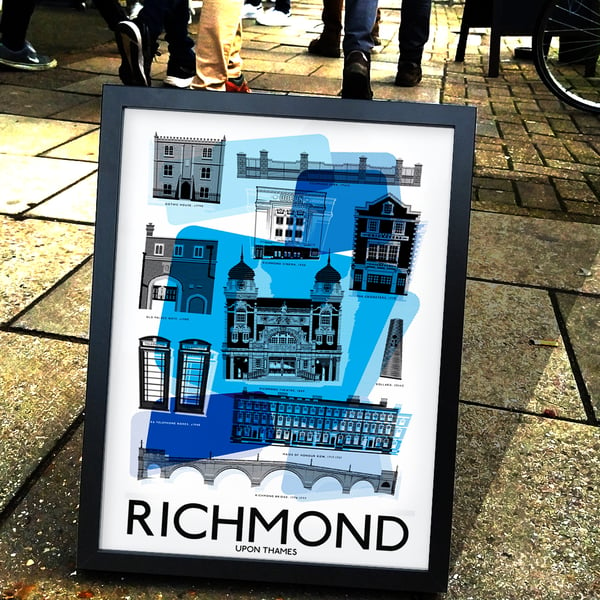 RICHMOND ABSTRACT BLUE A3 Print