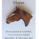 Bay Horse Brooch - Hand Painted & Varnished