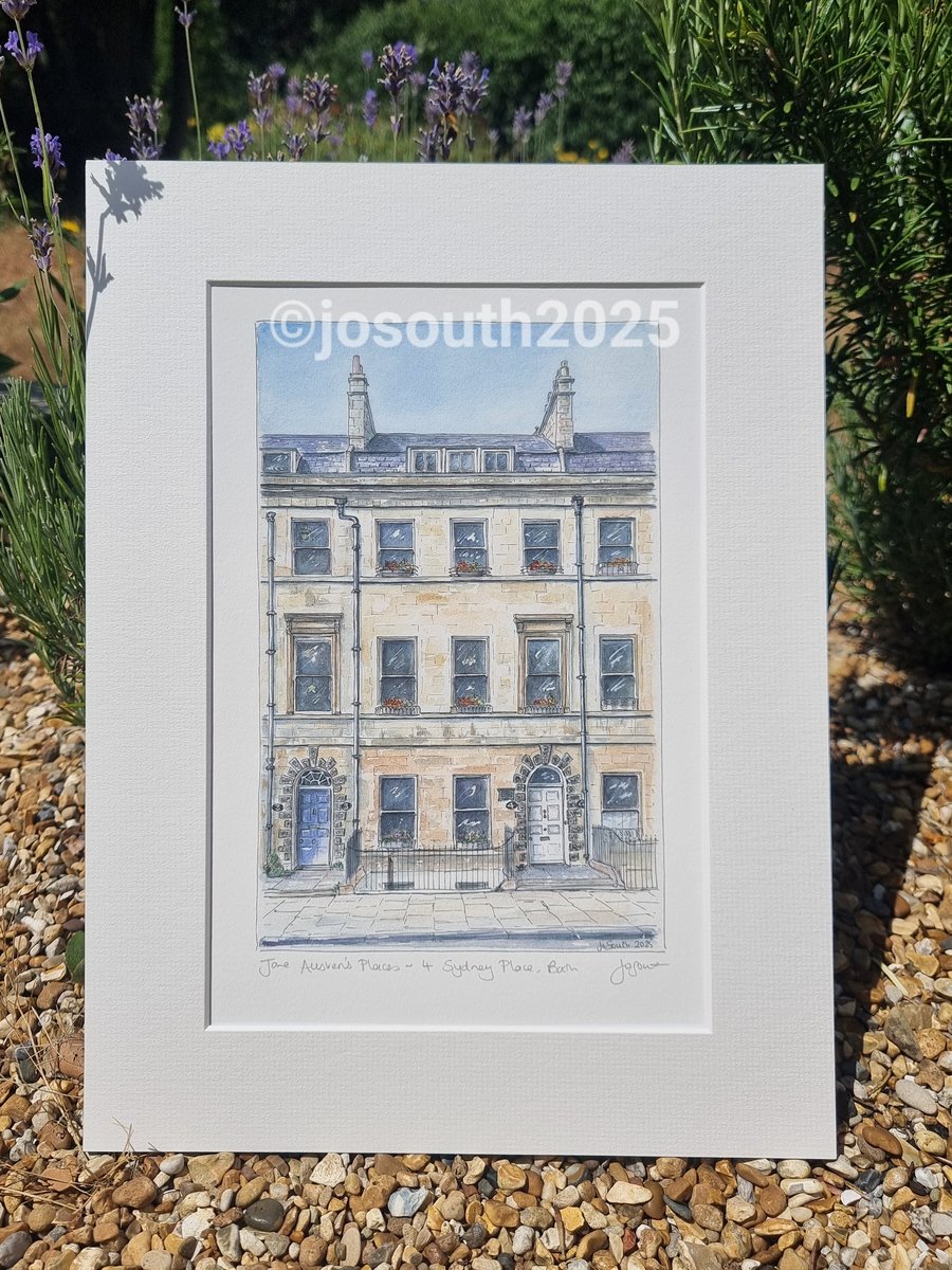 Jane Austen's Places - 4 Sydney Place, Bath - Hand signed Giclee Print