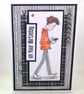 Black and White teenage boy birthday card