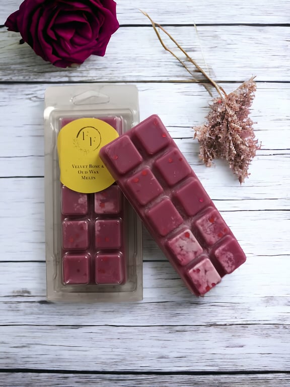 Velvet Rose & Oud Scented Wax Melt Snap Bar - Hand Poured Coconut and Rapeseed W