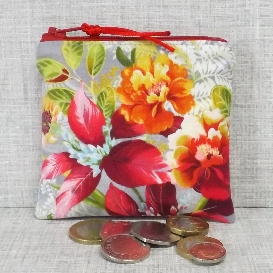 Coin purse, small purse, floral, perfectly imperfect