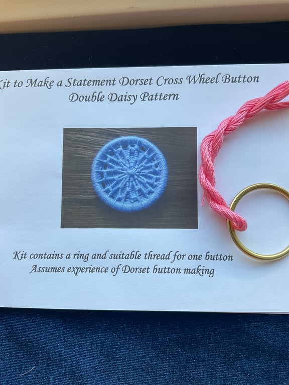 Kit to Make a Statement Dorset Button, Double Daisy Design, Candy Pink
