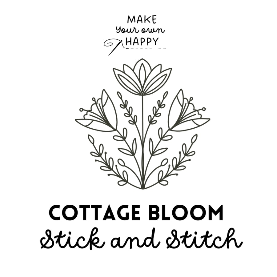 Cottage Bloom Stick & Stitch (Dissolvable Pattern for Embroidery)
