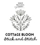 Cottage Bloom Stick & Stitch (Dissolvable Pattern for Embroidery)