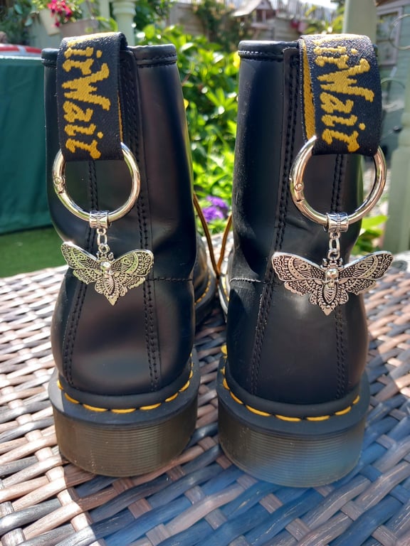 Death Moth skull,Gothic,DrMarten Boot charms,Converse boots sneakers charms,Bag 