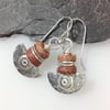 Silver and bauxite Ulu blade earrings