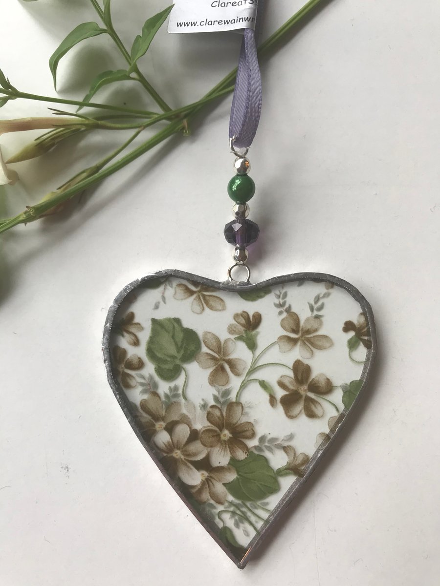 Stained Glass Ribbon Heart