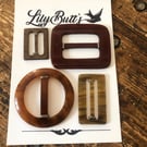 4 Vintage Buckles - Browns