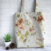Floral Tote Bag in Embroidered Pattern Fabric