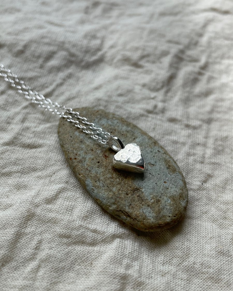 Tiny Triangle Necklace - Recycled Sterling and Fine Silver