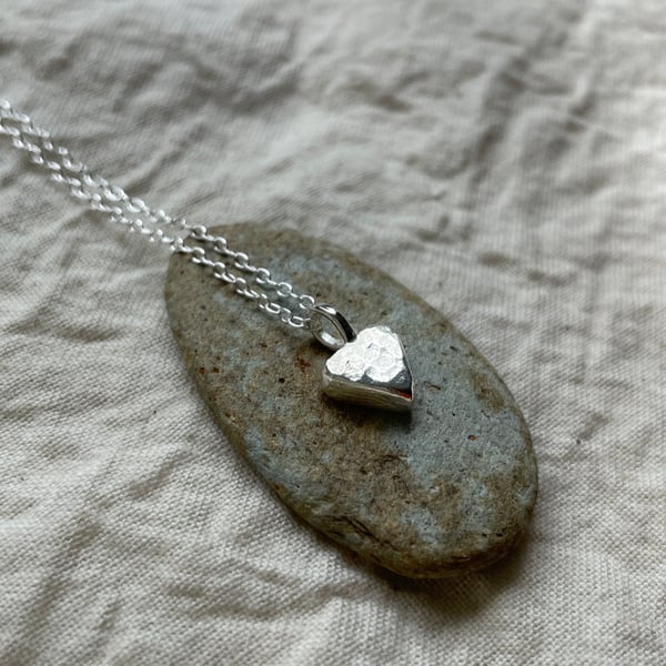 Tiny Triangle Necklace - Recycled Sterling and Fine Silver