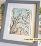 Long-tailed tits in a winter tree, original bird painting, wall art - Image 5