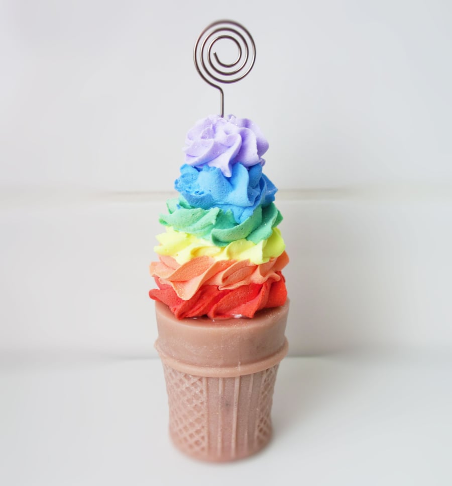 Rainbow Ice Cream Novelty Place Memo Photo Holder