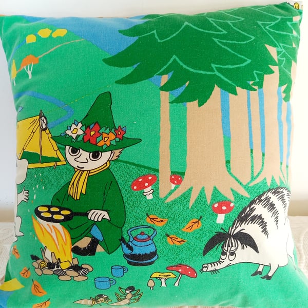 Vintage Moomin fabric cushion