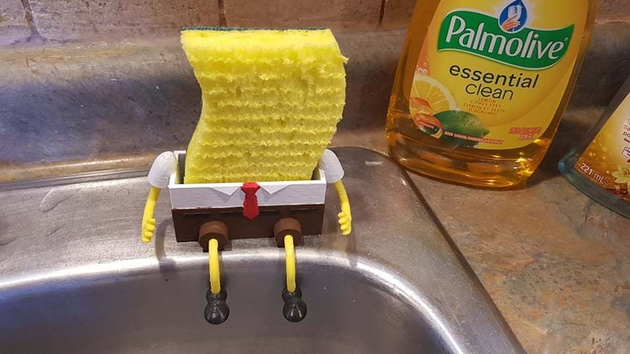 3D Printed SpongeBob Squarepaints Sponge Holder
